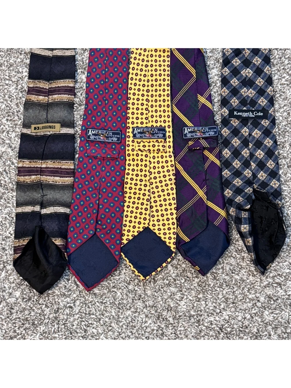 Vintage Men’s Tie Lot 5pc Kenneth Cole American Living J Rigging